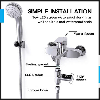 🚿 Digital Shower Thermometer with Color Temperature Alerts