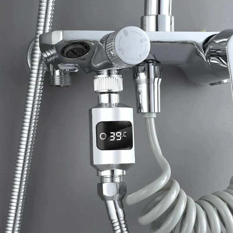 🚿 Digital Shower Thermometer with Color Temperature Alerts