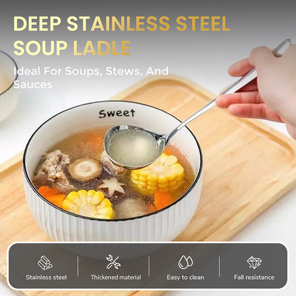 Deep Stainless Steel Soup Ladle