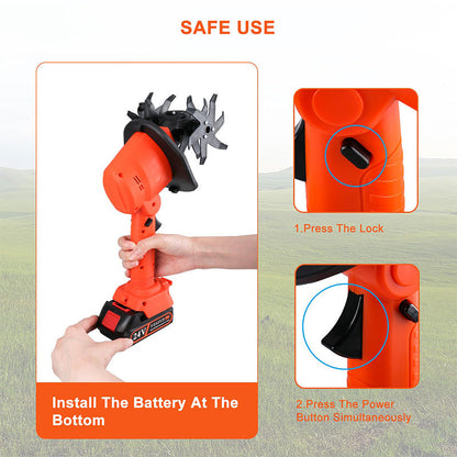 Portable & Rechargeable Cordless Electric Tiller Set