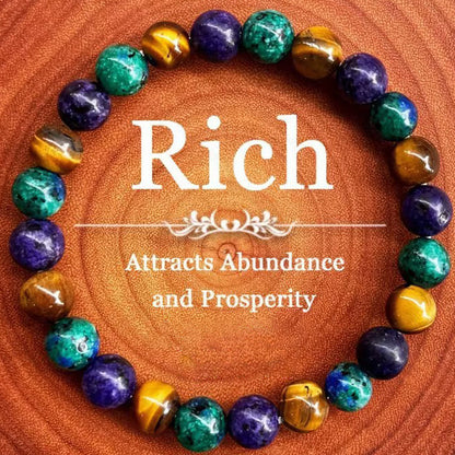 Natural Stone Bead Bracelet – Gradient Color & Energy Design
