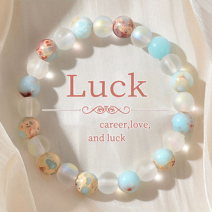 Natural Stone Bead Bracelet – Gradient Color & Energy Design