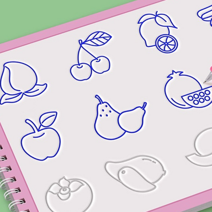 8-Theme Cartoon Tracing Groove Drawing Book