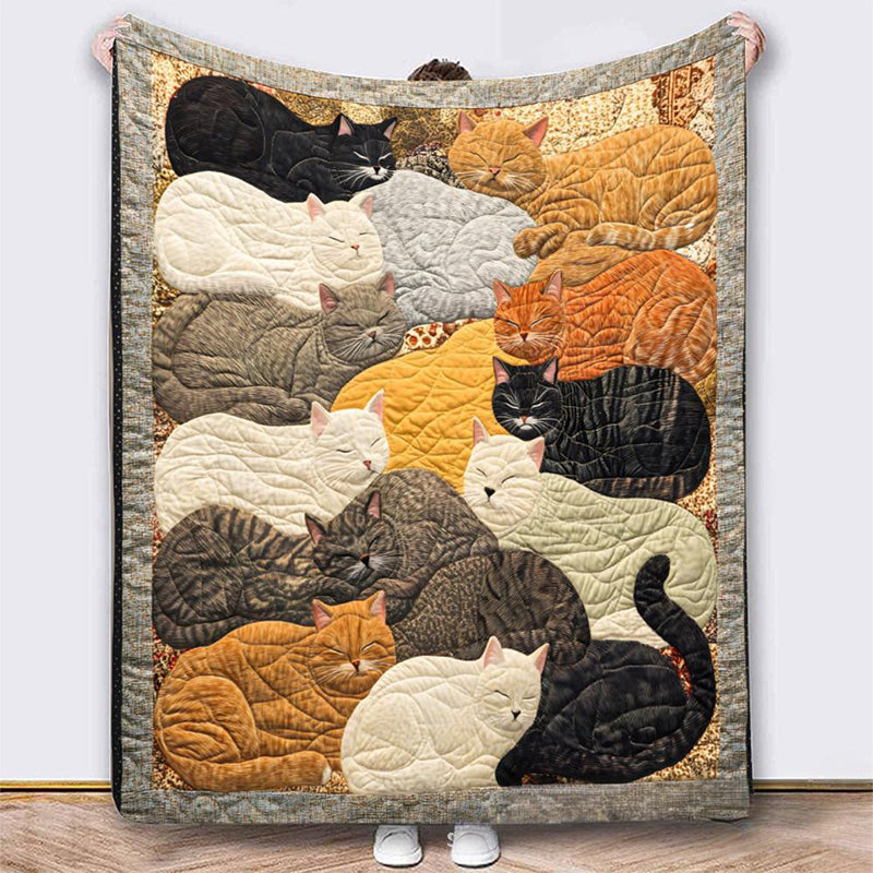 ⏳🔥LIMITED-TIME 50% OFF! ⏰🐱🎄 Vintage Cat Pattern Flannel Blanket – Cozy & Comfortable ✨