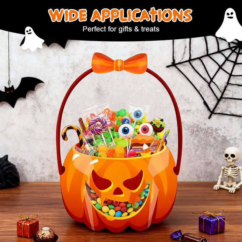 ❄️Summerfresh 50% OFF!🍬20-Pack Pumpkin Halloween Treat Bags – Resealable Clear Party Favour Bags with Handles