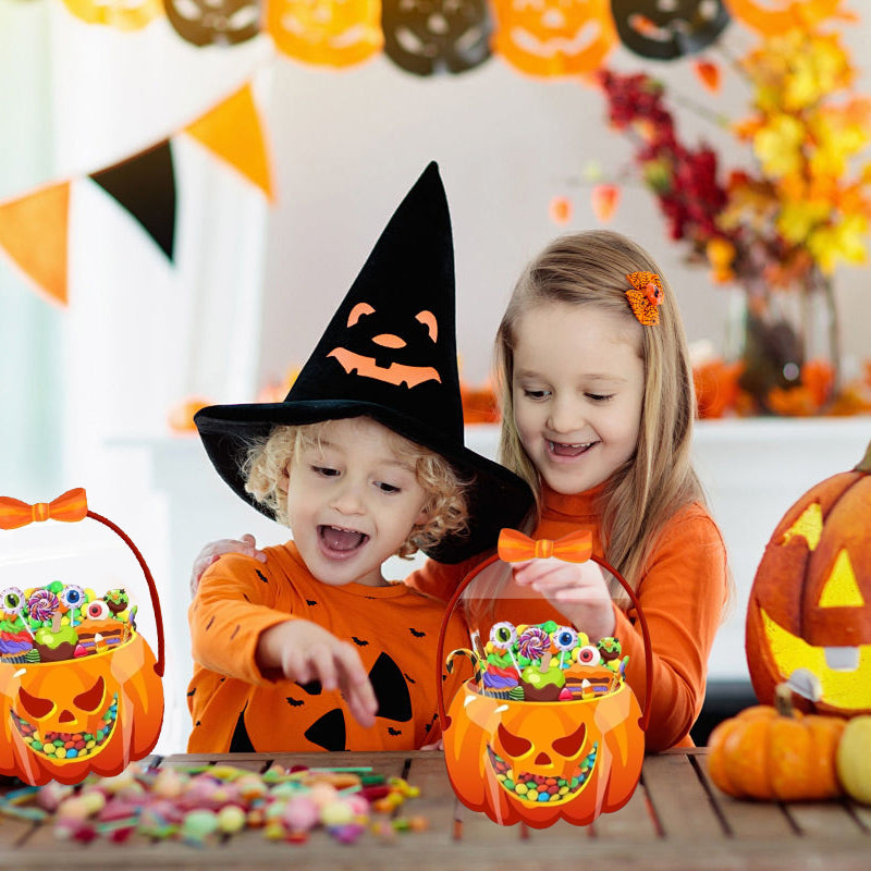 ❄️Summerfresh 50% OFF!🍬20-Pack Pumpkin Halloween Treat Bags – Resealable Clear Party Favour Bags with Handles