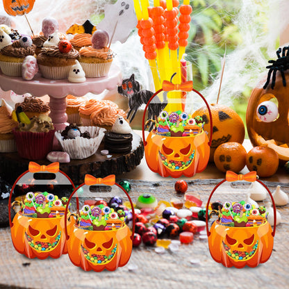 ❄️Summerfresh 50% OFF!🍬20-Pack Pumpkin Halloween Treat Bags – Resealable Clear Party Favour Bags with Handles