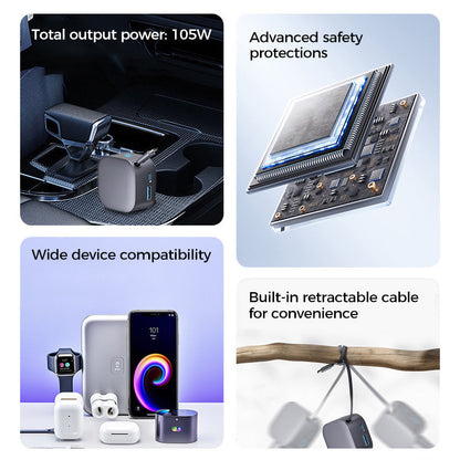 Compact Retractable Car Charger