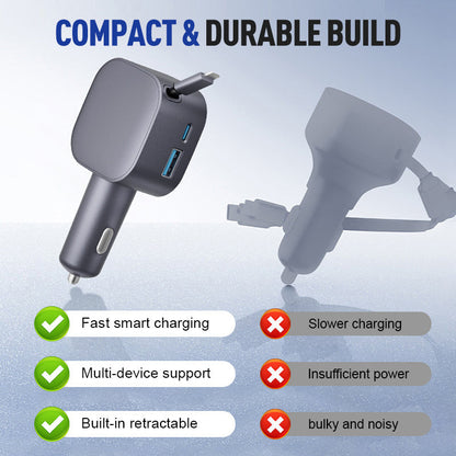Compact Retractable Car Charger