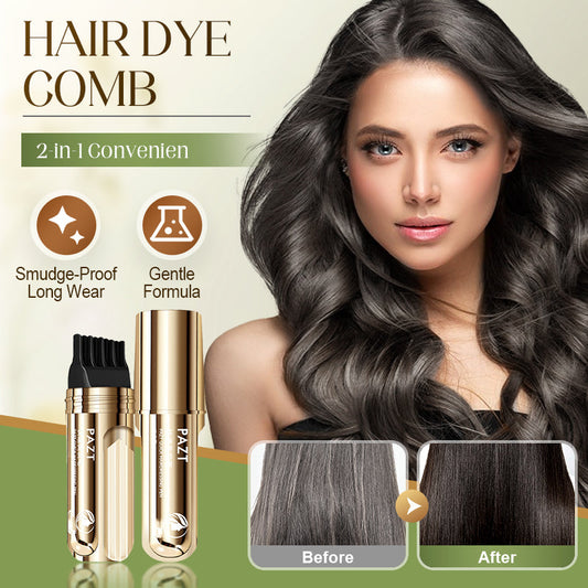 💇‍♀️✨ 2-in-1 Gray Hair Dye Comb—Perfectly even color every time!🎨