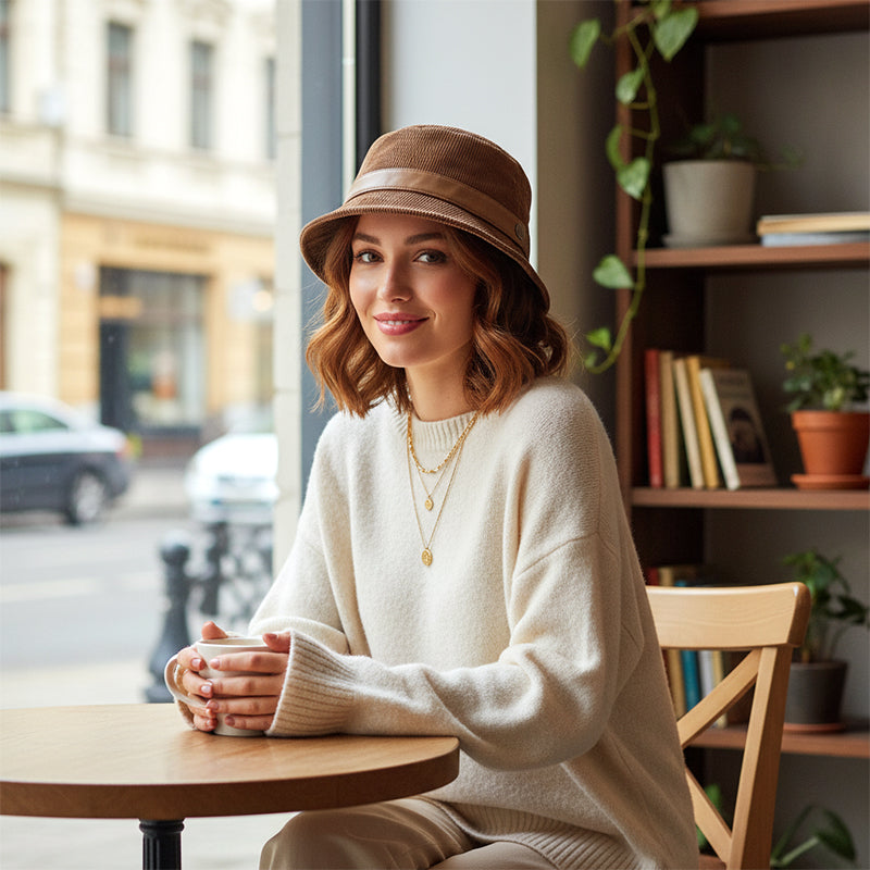 Retro Corduroy Bucket Hat