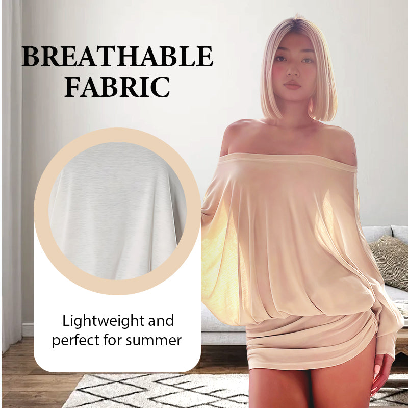 Chic Off Shoulder Pleated Dress