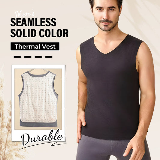 Men's Seamless Solid Color Thermal Vest