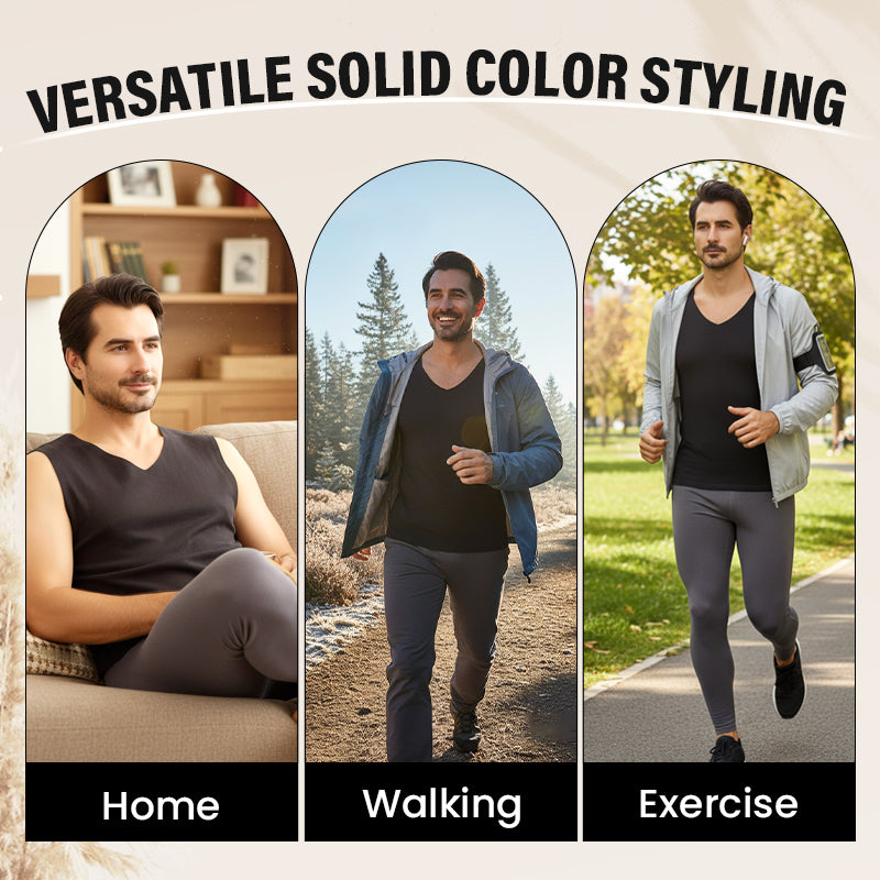 Men's Seamless Solid Color Thermal Vest