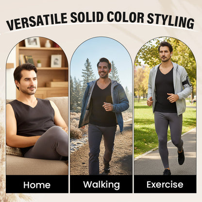 Men's Seamless Solid Color Thermal Vest