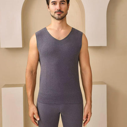 Men's Seamless Solid Color Thermal Vest