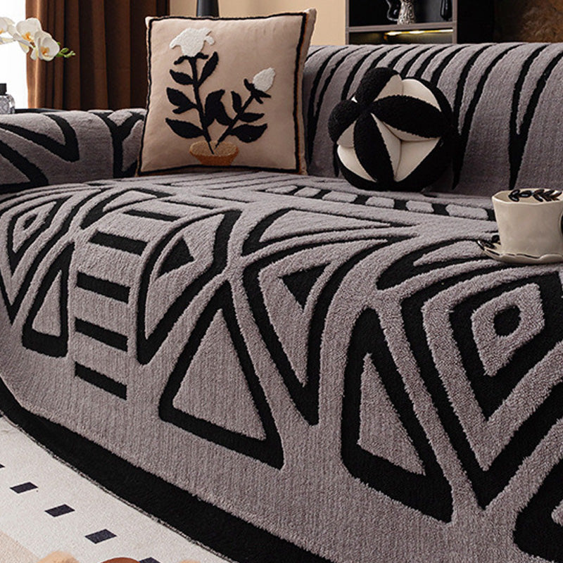 ⏳🔥LIMITED-TIME 50% OFF! ⏰Soft Plush Non‑Slip Couch Cover – Thick Striped Sofa Throw Cover, Cozy Winter‑Friendly Furniture Protector for Living Room, Anti‑Slip Universal Sofa Slipcover