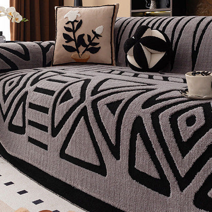 ⏳🔥LIMITED-TIME 50% OFF! ⏰Soft Plush Non‑Slip Couch Cover – Thick Striped Sofa Throw Cover, Cozy Winter‑Friendly Furniture Protector for Living Room, Anti‑Slip Universal Sofa Slipcover