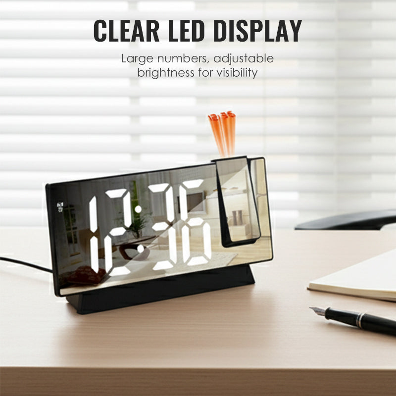 LED Mirror Projection Alarm Clock