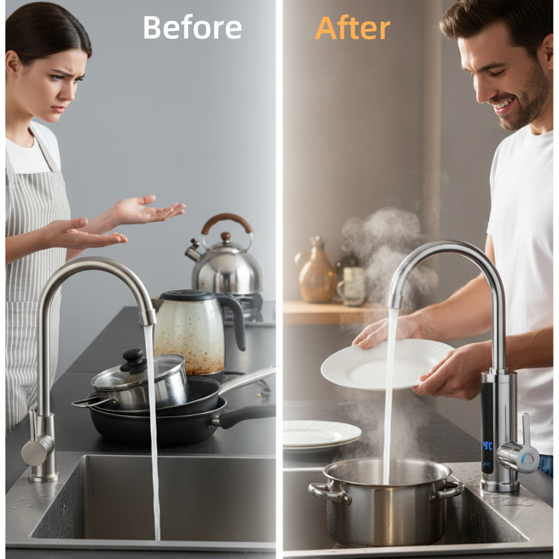 ⏰ Limited-Time 40% Off · Heats Up in 3 Seconds 🥰 Dual-Temperature Electric Faucet | Kitchen's Fast-Heating Wonder for Dishwashing & Prep ✨