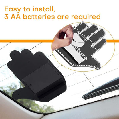 ✋Car Hand Gesture LED Light with Remote Control, Funny Rear Window Finger Signal Light, Novelty Car Decor Lamp for Rear Windshield