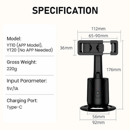 Portable 360°Auto-Tracking Phone Stand