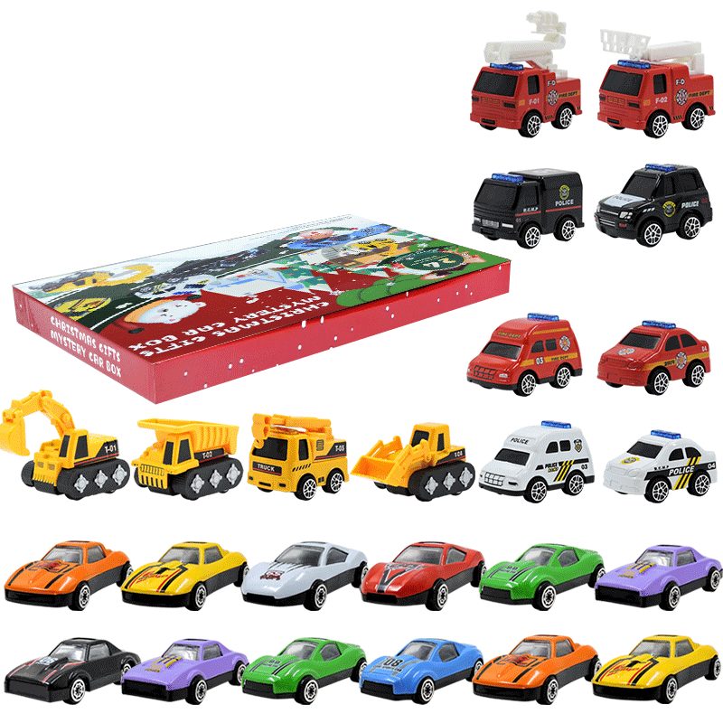 🎁Christmas Gift 50%OFF！！！🚗Kids Advent Calendar for Boys: Alloy Construction Engineering Vehicle Toy Sets