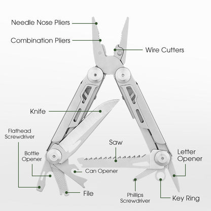 ✨ 12-in-1 Stainless Steel Folding Multi-Tool Pliers – All-in-One Gadget, Durable Steel & Compact Design (Perfect for Outdoor & Home Repairs!)