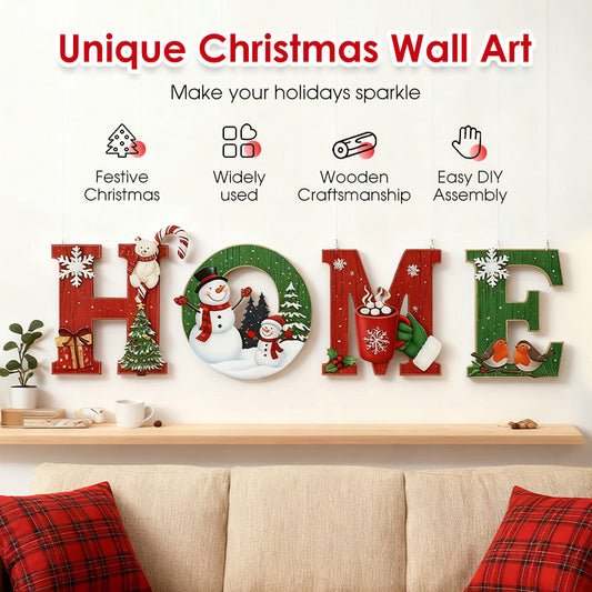 🎄⛄Christmas Wooden Wall Decor Letter Sign - HOME/JOY