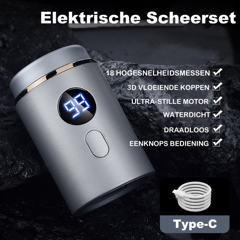 Men’s Powerful Mini Electric Shaver with Digital Display