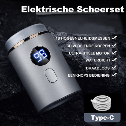 Men’s Powerful Mini Electric Shaver with Digital Display