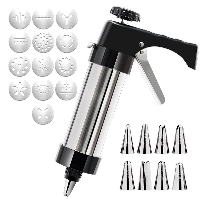 🔥HOT SALE 49% OFF🔥Stainless Steel Cookie Pres with 13 Discs & 8 Nozzles