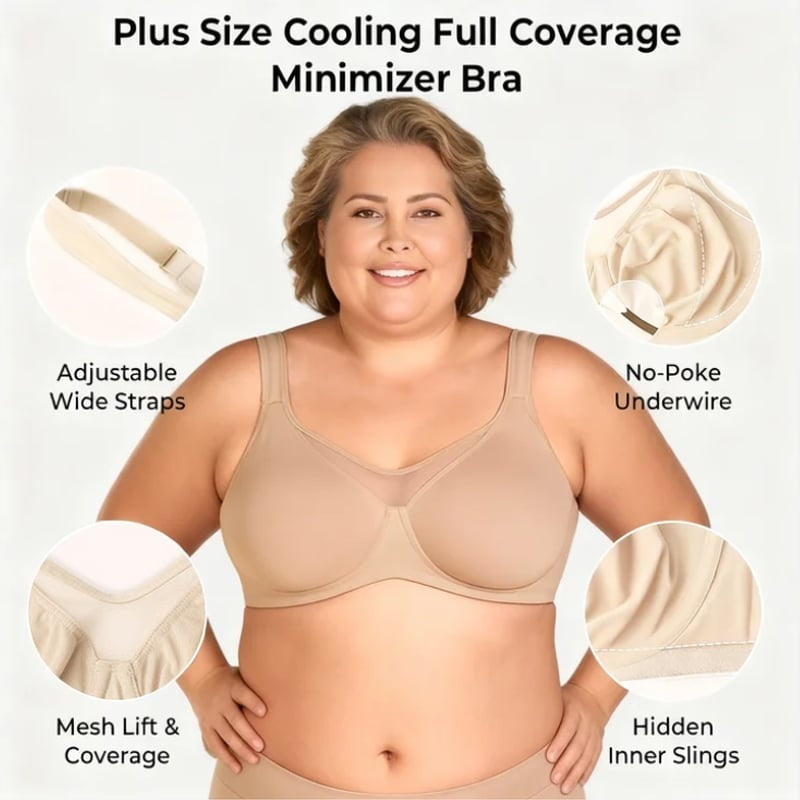 ⏰LAST DAY 65% OFF 💐Women's Elegant Sheer Full Coverage Plus Size Bra, Breathable Mesh Large Size Lingerie, Support Comfort Everyday Bra