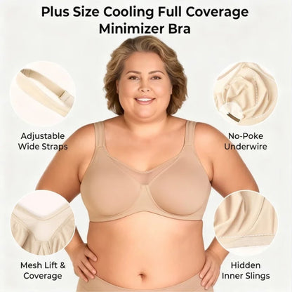 ⏰LAST DAY 65% OFF 💐Women's Elegant Sheer Full Coverage Plus Size Bra, Breathable Mesh Large Size Lingerie, Support Comfort Everyday Bra