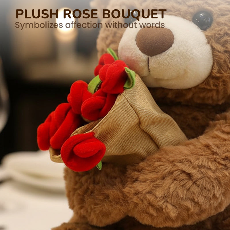🔥 Hot Sale 50% OFF 💖Animal Bear Gift with Rose Flower Bouquet