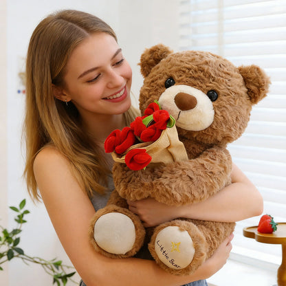 🔥 Hot Sale 50% OFF 💖Animal Bear Gift with Rose Flower Bouquet