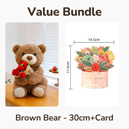 🔥 Hot Sale 50% OFF 💖Animal Bear Gift with Rose Flower Bouquet