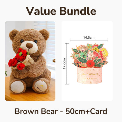 🔥 Hot Sale 50% OFF 💖Animal Bear Gift with Rose Flower Bouquet