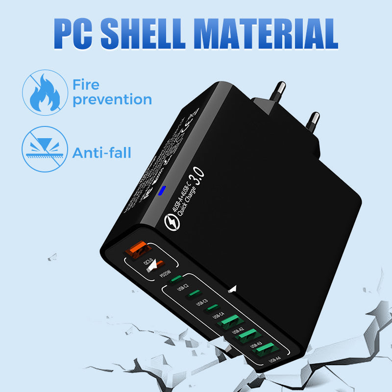 📢📢50%  OFF !! ⏰8-Port USB Fast Charging Mobile Phone Charger