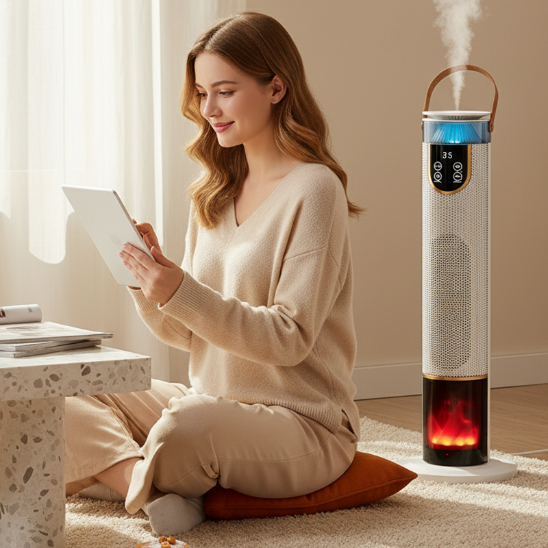 2000W Electric Space Heater with Humidifier & 3D Flame Effect