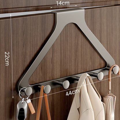 🚪✨ 6-Hook Over-the-Door Rack, No Drilling | Heavy-Duty Carbon Steel, Tool-Free Installation & Instant Space Saving