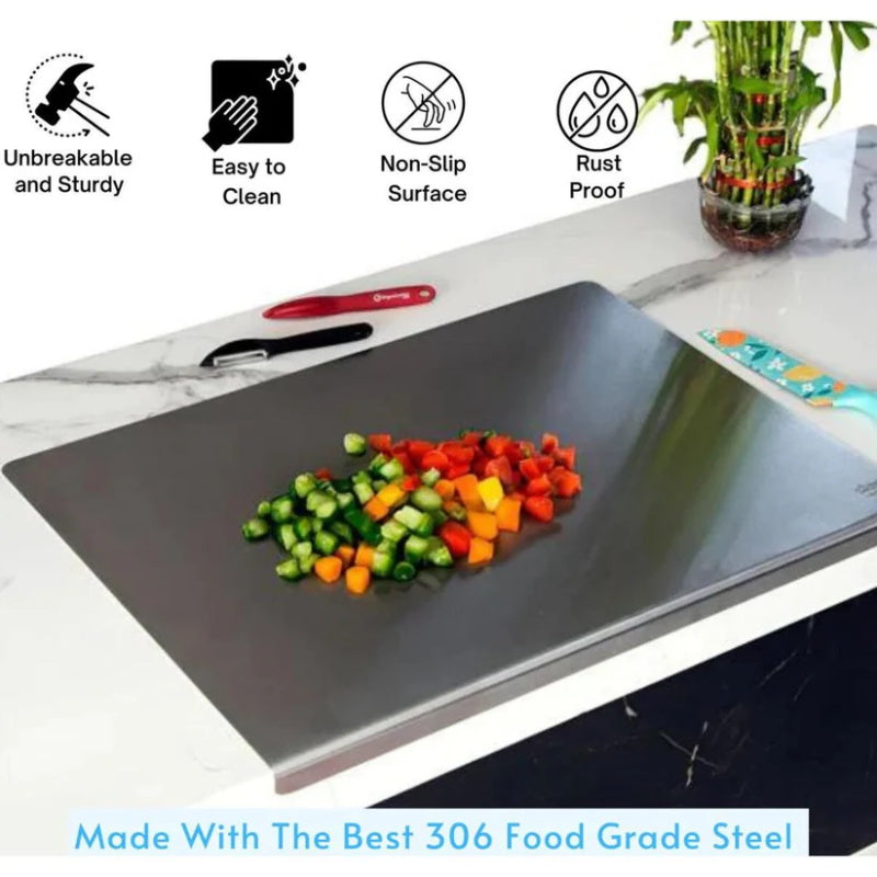 ✨ Stainless Steel Countertop Chopping Board – Hygienic, Knife-Friendly & Easy-Clean Surface 🍽️