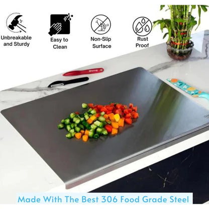 🛍️ 50% Off – 304 Stainless Steel Cutting Board – Durable, Easy to Clean & Perfect for Kitchen, Baking & Meat Preparation 🔪