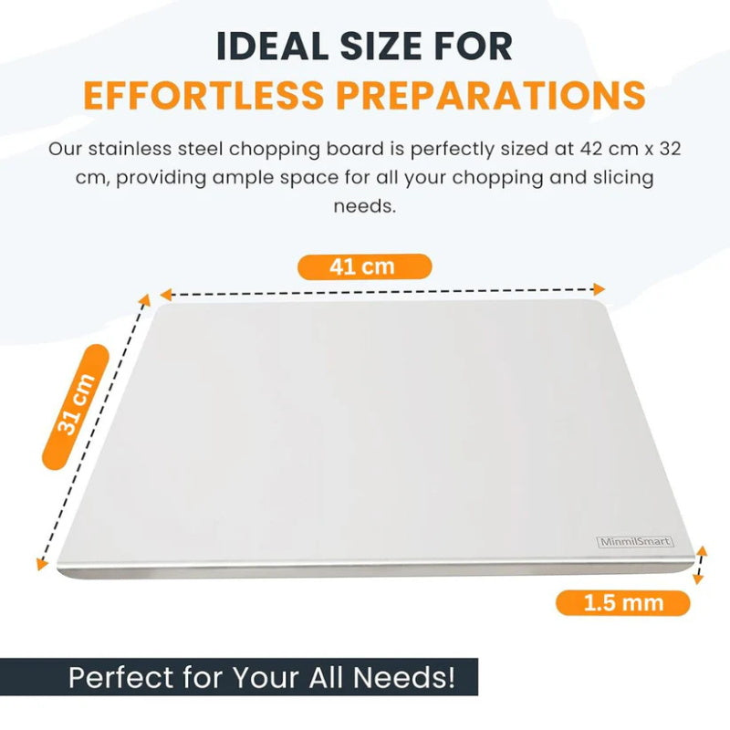 🛍️ 50% Off – 304 Stainless Steel Cutting Board – Durable, Easy to Clean & Perfect for Kitchen, Baking & Meat Preparation 🔪