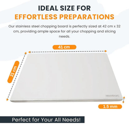 🛍️ 50% Off – 304 Stainless Steel Cutting Board – Durable, Easy to Clean & Perfect for Kitchen, Baking & Meat Preparation 🔪