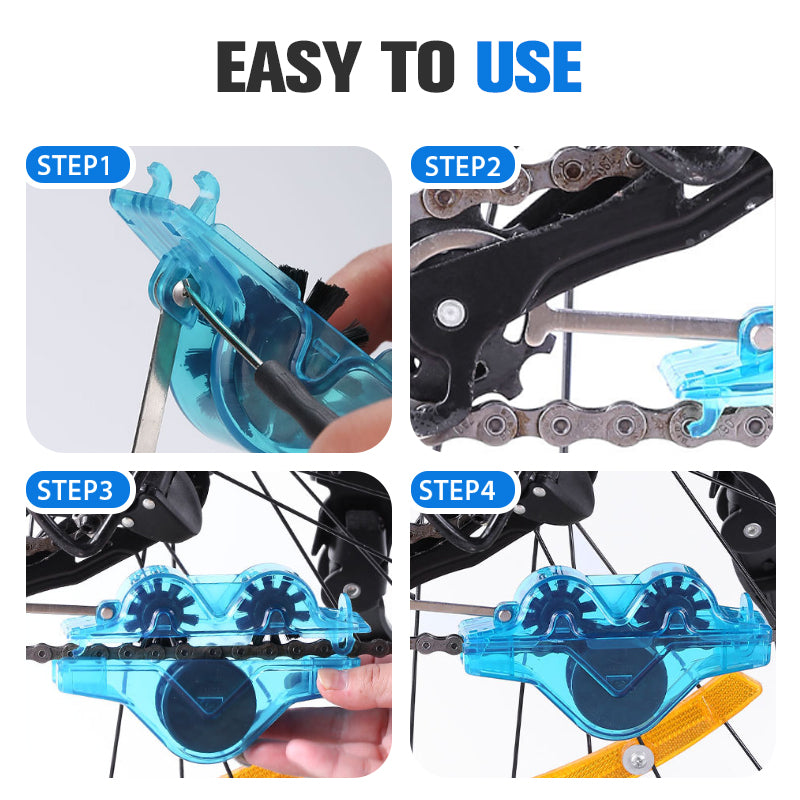 Bicycle Chain Cleaning - Deep Cleaning Set with Built-in Reusable Brush Head
