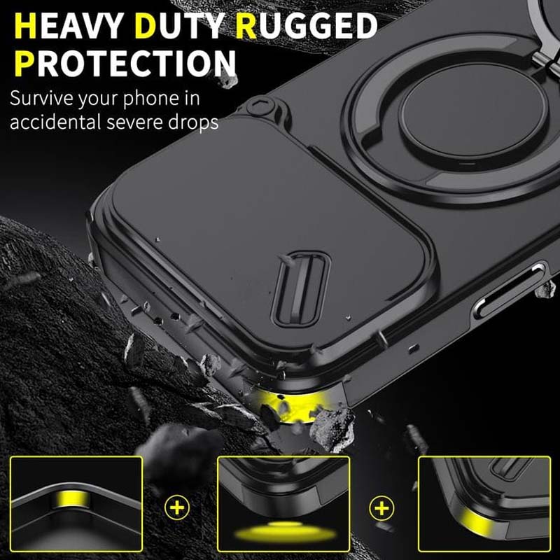 Magnetic Phone Case with Ring Stand For iPhone