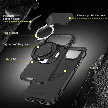 Magnetic Phone Case with Ring Stand For iPhone