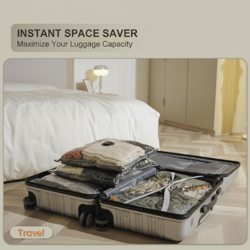 🧳 Must-Have Travel Vacuum Storage Bags—Save Up to 75% Space in Your Luggage!