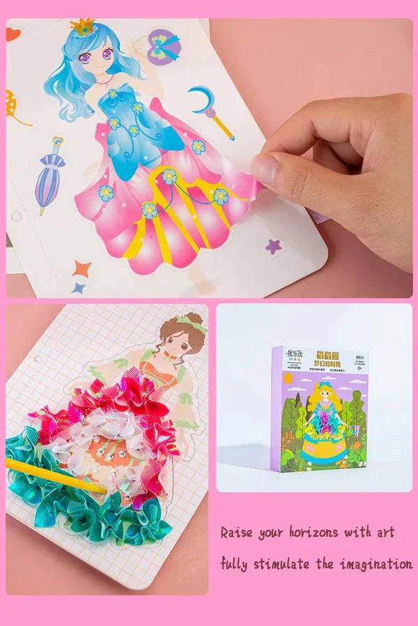 Hand-drawn creative sketchbook with stickers